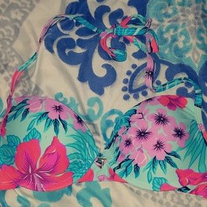 Colorful Floral Bikini Top